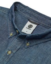 3 Button Down Regular Chambray - Camicia a Maniche Lunghe da Uomo Blue ELYWT00192 Element