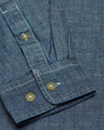 7 Button Down Regular Chambray - Camicia a Maniche Lunghe da Uomo Blue ELYWT00192 Element