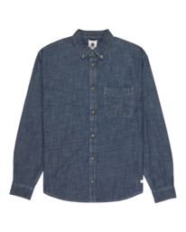0 Button Down Regular Chambray - Long Sleeve Shirt for Men Blue ELYWT00192 Element