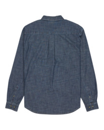 1 Button Down Regular Chambray - Long Sleeve Shirt for Men Blue ELYWT00192 Element