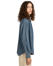 3 Button Down Regular Chambray - Long Sleeve Shirt for Men Blue ELYWT00192 Element