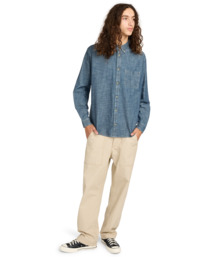 5 Button Down Regular Chambray - Long Sleeve Shirt for Men Blue ELYWT00192 Element