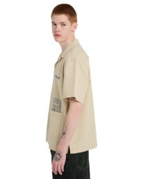 3 Seersucker Embroidery - Chemise manches courtes pour Homme Beige ELYWT00199 Element