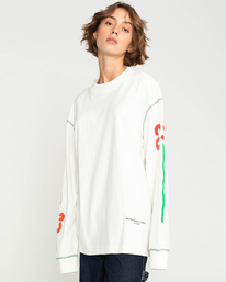 7 Skateboarding Mi Amor - Maglietta a maniche lunghe in materiale biologico White F1LSD5ELF2 Element