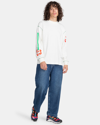 6 Skateboarding Mi Amor - Maglietta a maniche lunghe in materiale biologico White F1LSD5ELF2 Element