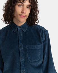 4 Bold - Corduroy Shirt for Men Blue F1SHC2ELF2 Element