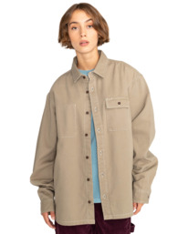 6 Canopy - Camisa de Manga Larga para Hombre Beige F1SHC6ELF2 Element