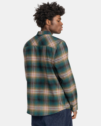 7 Lumber - Long Sleeve Flannel Shirt for Men Green F1SHC8ELF2 Element