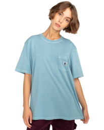 6 Basic Pocket Pigment - T-Shirt for Men Blue F1SSI1ELF2 Element