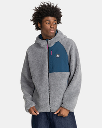 4 Wolfeboro Wolfe - Sweat à capuche réversible en sherpa pour Homme Gris F1WAB1ELF2 Element