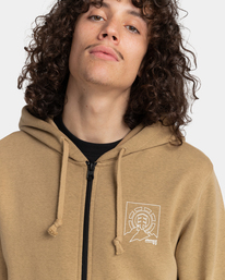 3 Ursa - Kapuzenpulli mit Reißverschluss für Männer Beige F1ZHB2ELF2 Element