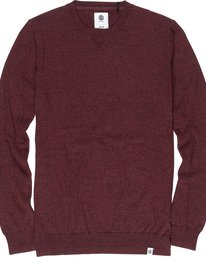 0 Crew - Pull pour Homme Rouge L1JPA1ELF8 Element