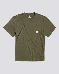 0 Basic Pocket Label - Short Sleeve T-Shirt Green N1SSG3ELP9 Element