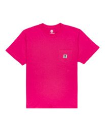 0 Basic Pocket Label - Short Sleeve T-Shirt Pink N1SSG3ELP9 Element