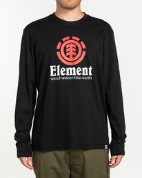 1 Vertical - Long Sleeve T-Shirt for Men Black Q1LSA3ELF9 Element