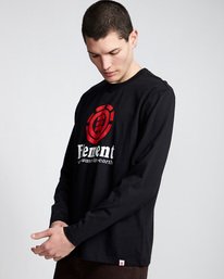 1 Vertical - Maglietta a Maniche Lunghe da Uomo Black Q1LSA3ELF9 Element