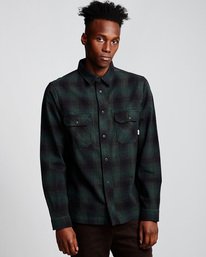 0 Wentworth Shadow - Camicia a Maniche Lunghe da Uomo Green Q1SHA7ELF9 Element
