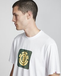 3 Leopard Block Icon - Camiseta de manga corta para Hombre Blanco S1SSA5ELP0 Element
