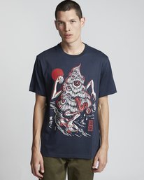 1 Timber! Go East Tree Ghost - Organic Cotton Short Sleeve T-Shirt for Men Blue S1SSD2ELP0 Element