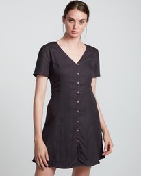 2 Sue Twill - Short Sleeve Dress for Women Black S3DRA5ELP0 Element