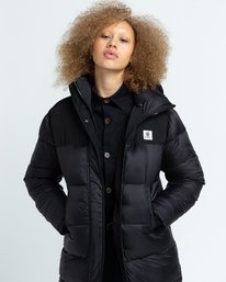 2 Wolfeboro Dulcey Puff Long - Chaqueta Acolchada para Mujer Negro U3JKA7ELF0 Element