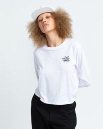 2 Timber! The Remains B Side Crop - Long Sleeve T-Shirt for Women White U3LSA1ELF0 Element