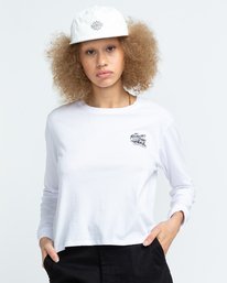 3 Timber! The Remains B Side Crop - Long Sleeve T-Shirt for Women White U3LSA1ELF0 Element