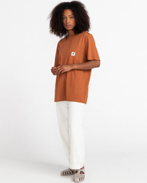7 Basic Label - T-shirt manches courtes Marron Z1SSI1ELF1 Element