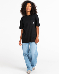8 Basic Label - T-shirt manches courtes Noir Z1SSI1ELF1 Element