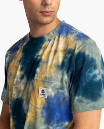 3 Basic Label - T-shirt manches courtes Bleu Z1SSI1ELF1 Element
