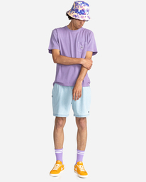 4 Basic Label - T-shirt manches courtes Violet Z1SSI1ELF1 Element