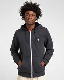 2 Bolton - Sherpa Fleece Zip Hoodie for Men Black Z1WAC5ELF1 Element