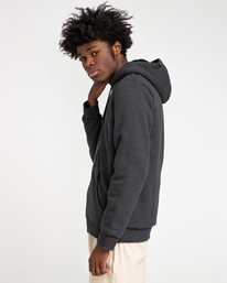 3 Bolton - Sherpa Fleece Zip Hoodie for Men Black Z1WAC5ELF1 Element
