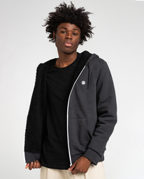 5 Bolton - Sherpa Fleece Zip Hoodie for Men Black Z1WAC5ELF1 Element