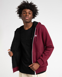 5 Bolton - Sweat à capuche zippé en sherpa pour Homme Rouge Z1WAC5ELF1 Element