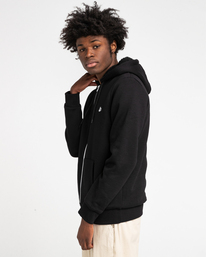 3 Bolton - Sweat à capuche zippé en sherpa pour Homme Noir Z1WAC5ELF1 Element