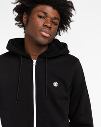 4 Bolton - Sweat à capuche zippé en sherpa pour Homme Noir Z1WAC5ELF1 Element