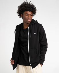 5 Bolton - Sweat à capuche zippé en sherpa pour Homme Noir Z1WAC5ELF1 Element