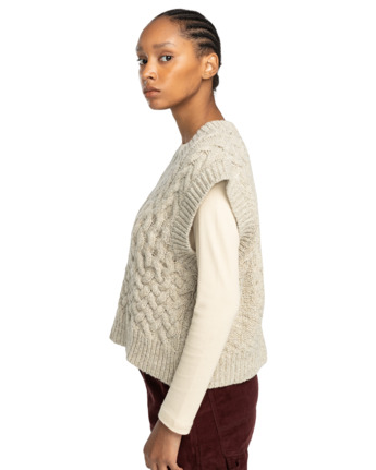element, Sarna - Sweater Vest for Women, PARCHMENT (tec0) Sarna - Sweater Vest for Women  ELJSW00105