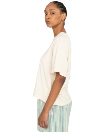 element, Velvet - Cropped Relaxed T-shirt for Women, PARCHMENT (tec0) Velvet - Cropped Relaxed T-shirt for Women  ELJZT00133