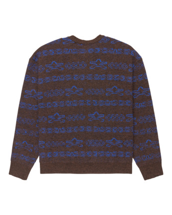 element, Shoreton Cr - Rundhalspullover für Männer, 4 WHEELS FOR UNITY BROWN BLUE (ctf7) Shoreton Cr - Crew Neck Jumper for Men  ELYSW00122