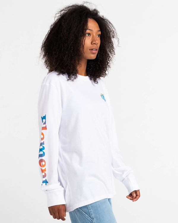 7 Kass - Long Sleeve T-Shirt for Men White C1LSB4ELP2 Element