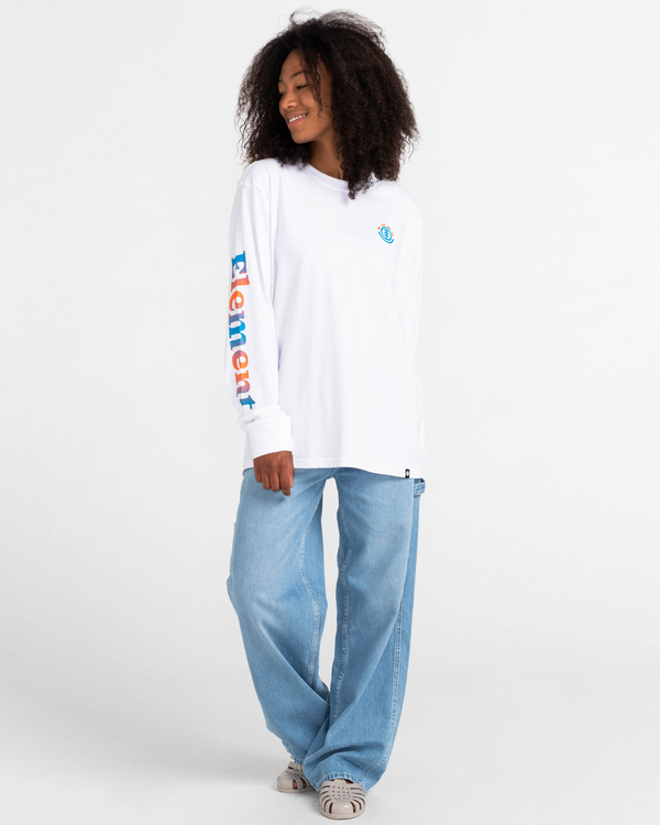 9 Kass - Long Sleeve T-Shirt for Men White C1LSB4ELP2 Element