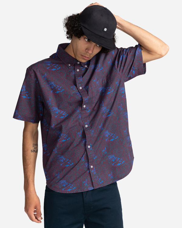 1 Timber x Element - Garden Poplin - Short Sleeve Shirt for Men Red C1SHC2ELP2 Element