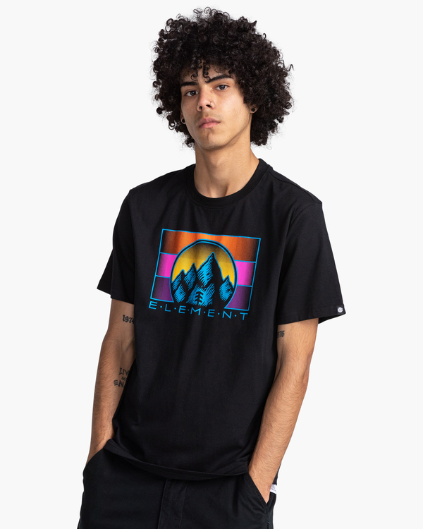 1 Palazzo - Camiseta de manga corta para Hombre Negro C1SSN4ELP2 Element