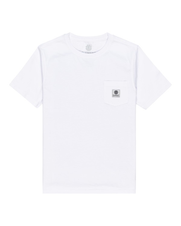 0 Basic Label - Short Sleeve T-Shirt for Boys 8-16 White C2SSD1ELP2 Element