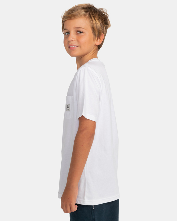 2 Basic Label - Short Sleeve T-Shirt for Boys 8-16 White C2SSD1ELP2 Element