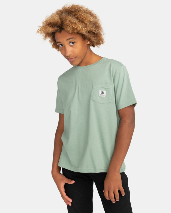 1 Basic Label - Short Sleeve T-Shirt for Boys 8-16 Green C2SSD1ELP2 Element