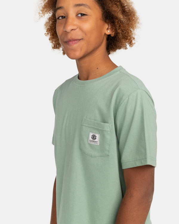 3 Basic Label - Short Sleeve T-Shirt for Boys 8-16 Green C2SSD1ELP2 Element