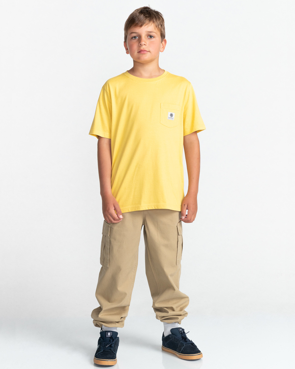 3 Basic Label - T-shirt manches courtes pour Garçon 8-16 ans Jaune C2SSD1ELP2 Element